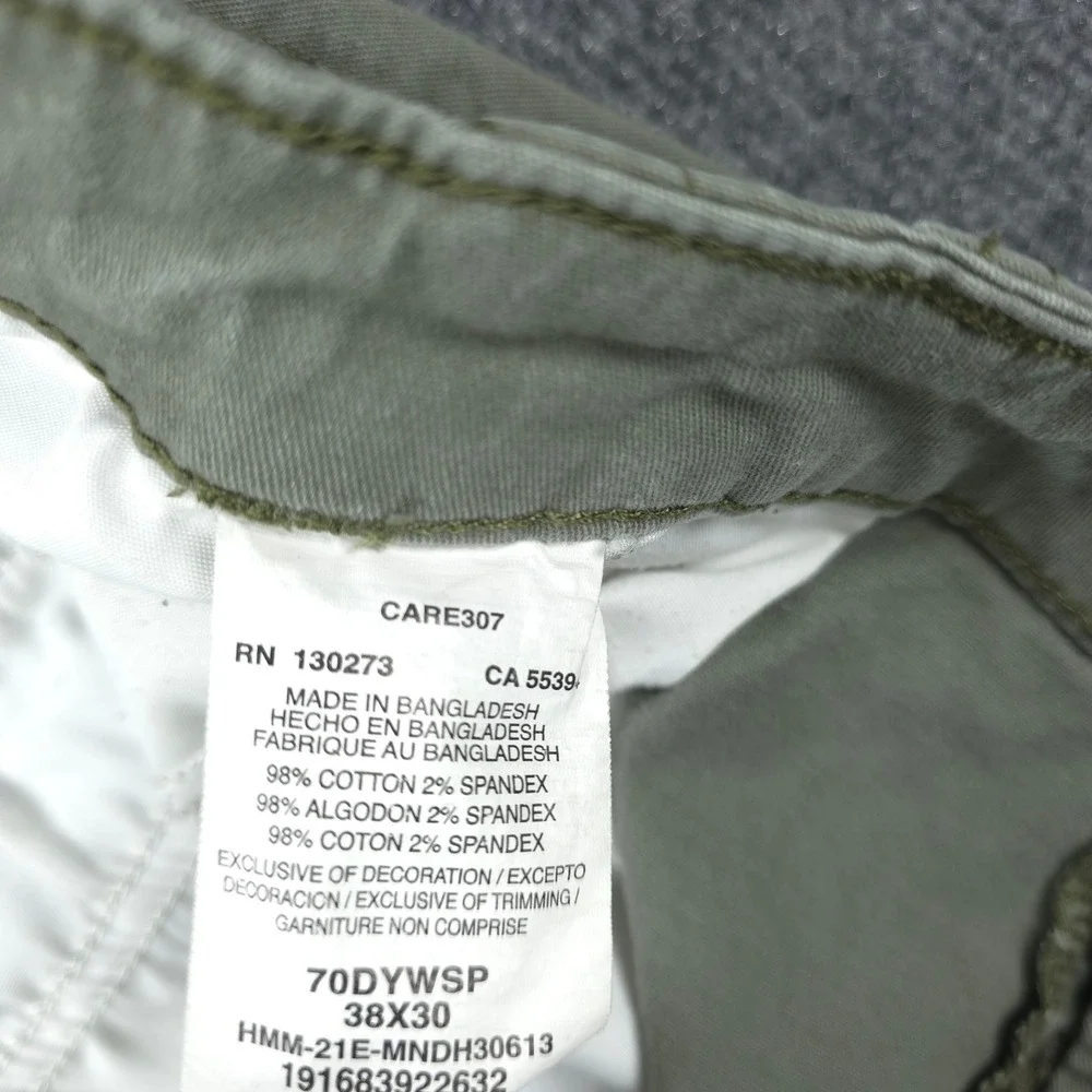 Wrangler Cargo Pants Mens 38X30 Green Regular Taper Stretch Cotton Twill